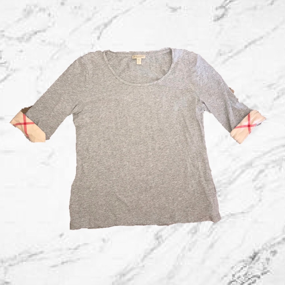 BURBERRY CUFFED CREW NECK SHIRT